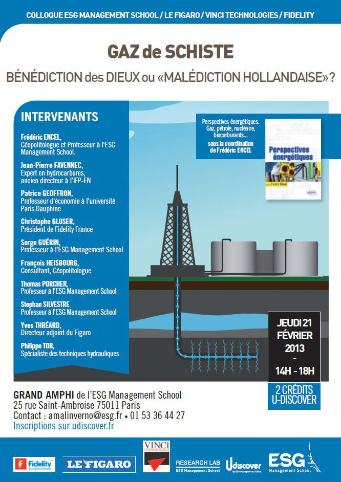 Conférence - Gaz de Schiste : bénédictions des dieux ou malédiction hollandaise ?