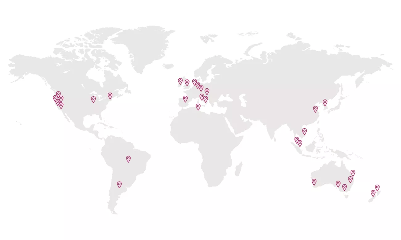 Carte des universités partenaires