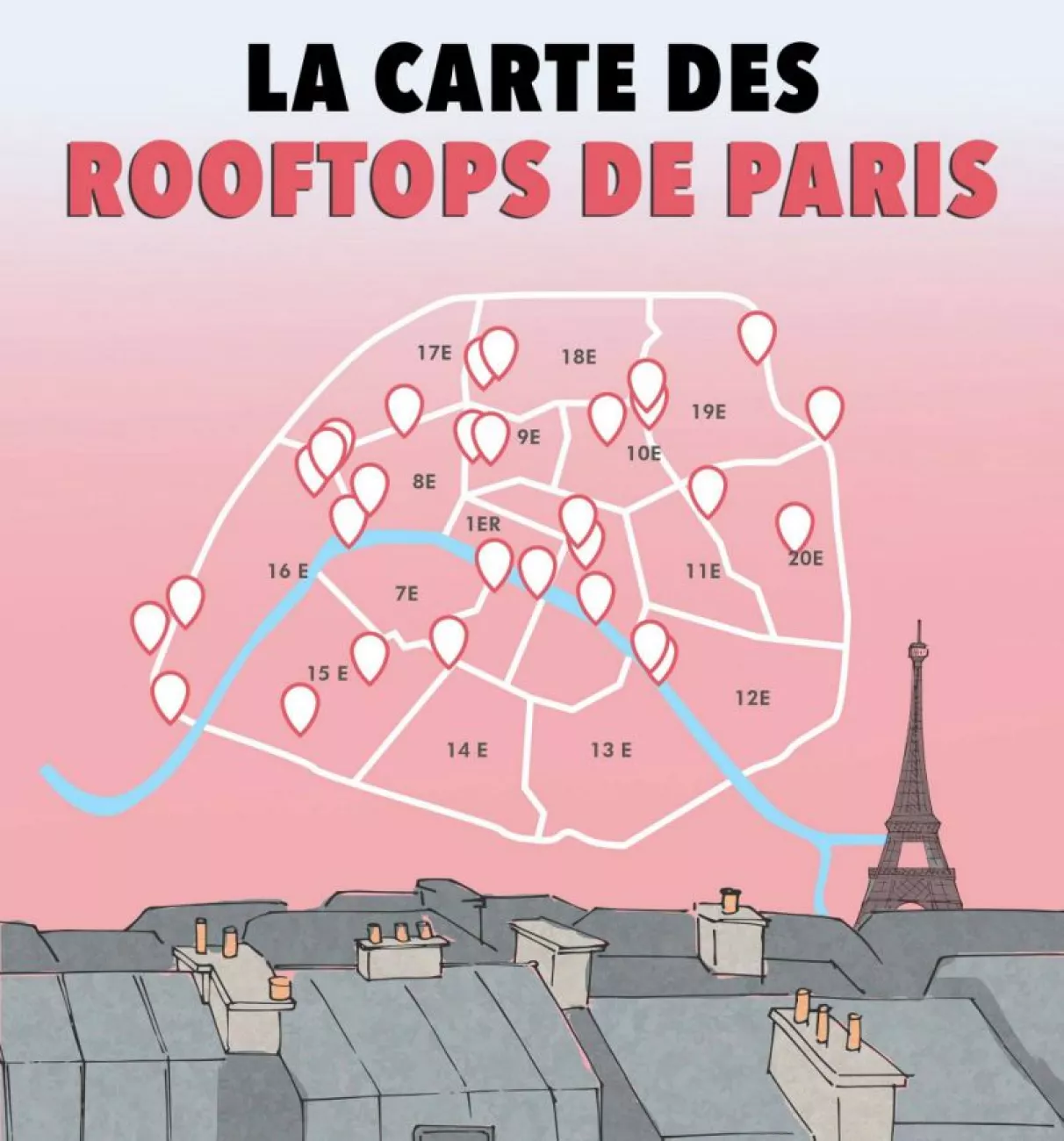 La carte des rooftops de Paris