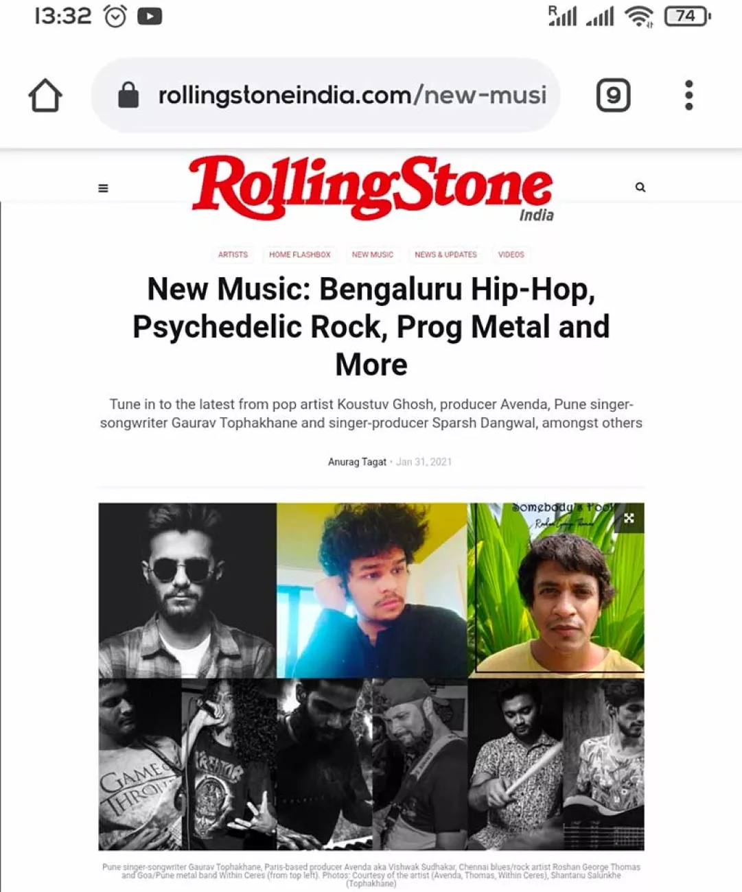 Vince, MSc student at Paris School of Business and music producer featured in Rolling Stones India magazine