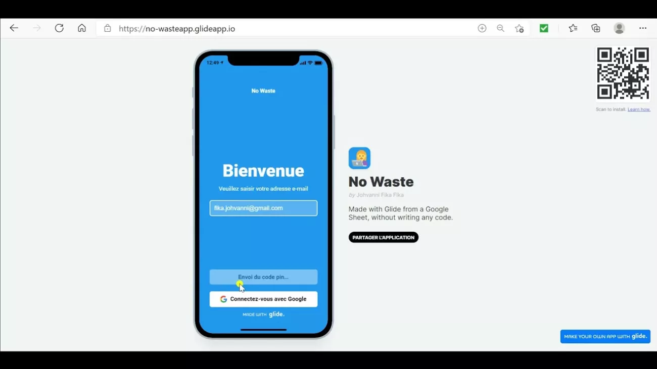 Preview image for the gge video "Web app no waste".